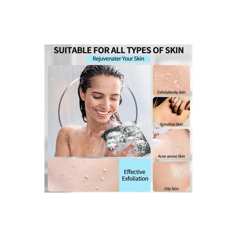 Toalla Exfoliante Japonesa Doble Cara Para Baño Negro
