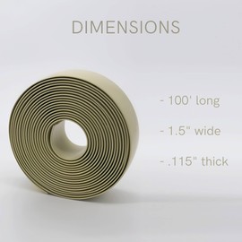 KOMORAX 100ft Long 1.5" Wide Vinyl Chair Strapping. Repair & Replacement Matte Finish. for Patio Outdoor Lawn Garden Durable Attractive (Driftwood)