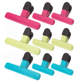 LIVEGREEN 9 Pieces Large Chip Bag Clips Food Clips Heavy Duty Air Tight Seal Grip Assorted Colors 2 Size