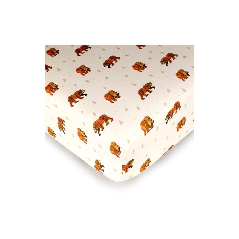 L'ovedbaby Organic Crib Sheets, Brown Bear