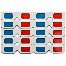 10 x 3D Glasses Red/Blue Cyan Paper Card 3D Anaglyph Glasses