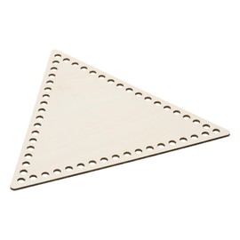 MECCANIXITY 2 Pcs Wooden Basket Bottoms Triangle Base Wood Color Pad for DIY Knitting Crochet Storage Bag Weaving Crafts Home Decoration Hand Wrapping Work