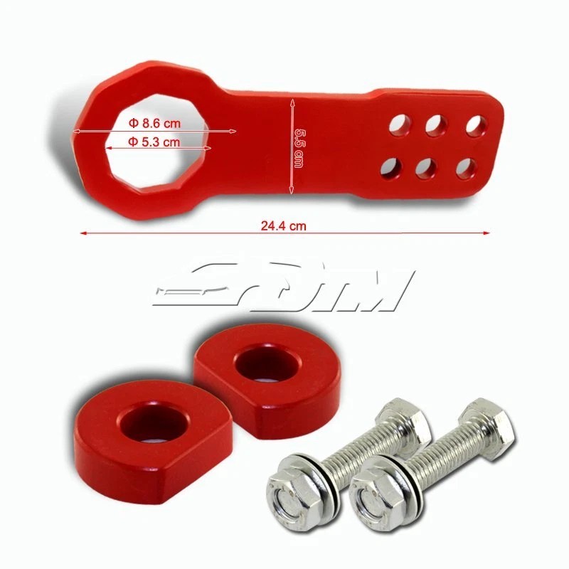 DTM JDM Red Front + Rear 2" Anodized Billet Aluminum