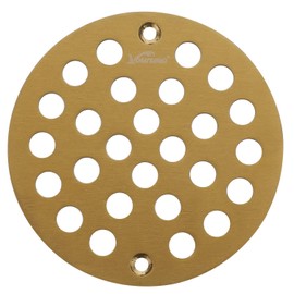 vouruna 4-Inch Screw-in Shower Strainer Drain Cover Replacement Floor Strainer (Brushed Gold)