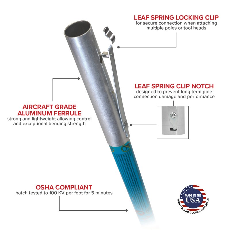 Jameson BL-6 Lightweight Hollow Core Fiberglass Extension Pole, 6 ft.