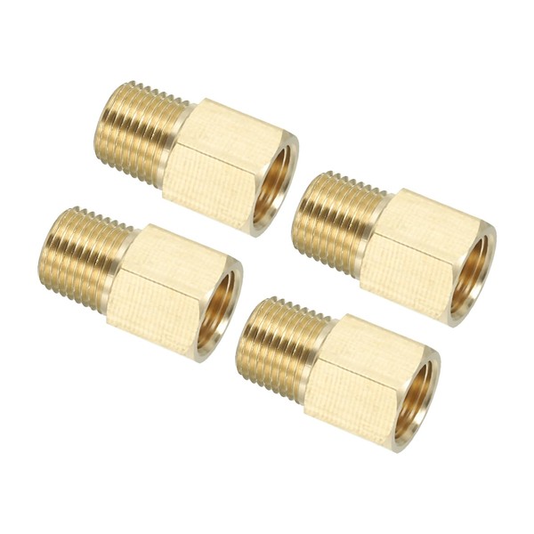 PATIKIL Brass Pipe Fittings Hex Bushing Set of 4 1/8"