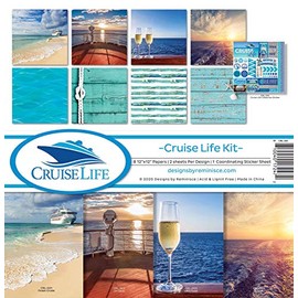 Reminisce Cruise Life Scrapbook Collection Kit Paper Crafts, Multi Color Palette 12x12 inches