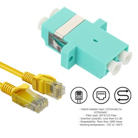 UKCOCO Fibre Optic Cable Adapter, Pack of 5 LC Female Socket LC LC-LC Duplex Converter Male for OM4