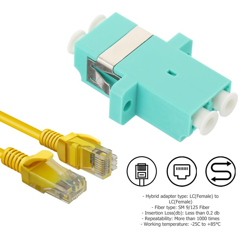 UKCOCO Fibre Optic Cable Adapter, Pack of 5 LC Female