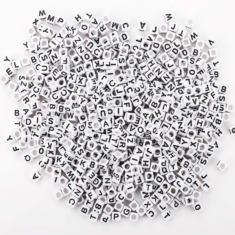 700PCS White Letter Beads Alphabet Beads for Jewelry Making DIY