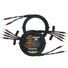 WORLDS BEST CABLES - 1.5 Meter - Canare 4S11 – Audiophile Grade - HiFi Star-Quad Bi-Wire Speaker Cable Pair with Eminence Gold Banana Connectors