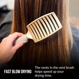 Herbishh Professional Detangling Hair Brush for Women – Wet Detangling Brush for Curly Kinky Hair – Flexible Head Design with Advanced Bristles – Soft Post Styling Massage Hair Brush (Gold)