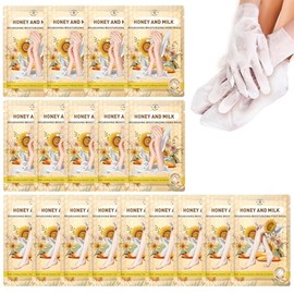 TEAWOO 18 pares de mascarillas hidratantes para manos y pies con miel, leche, vitamina E y glicerina, mascarilla hidratante intensamente para pies sec