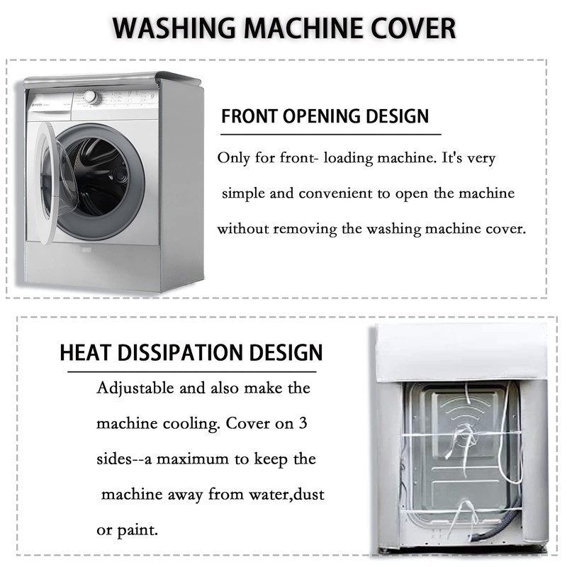 Washing Machine Cover, Dustproof, Front Loader, Washing Machine Drying, Waterproof