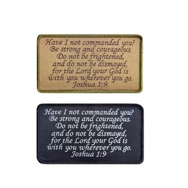 2 Pieces Joshua 1:9 Bible Verse 210 Have I NOT COMMANDED You Patch, Funny Military Morale Patches, Meme Patch, Molle Patch, Hook and Loop, Sew On Patch for Tactical Backpack Murph Hats Helmets