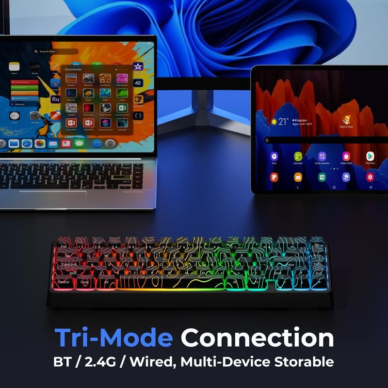 XVX M67 Jadestone Keyboard with IMD-Tech Keycaps, QMK/VIA Gasket, RGB