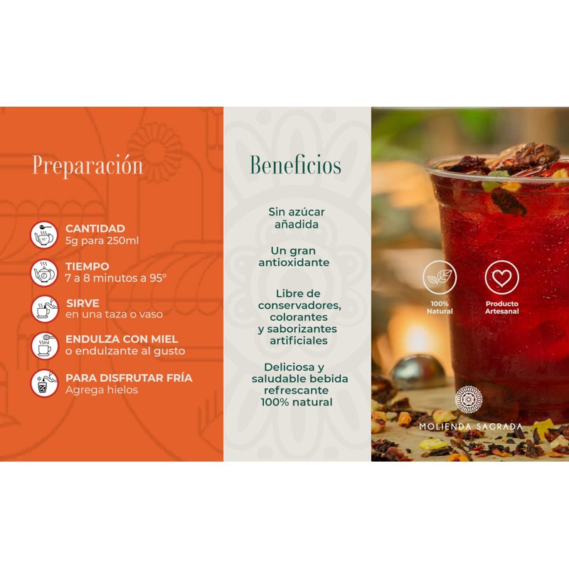 Tisana Fresa Kiwi 200 g Molienda Sagrada / Infusión Artesanal