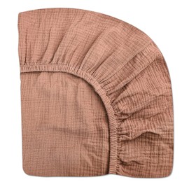 Crib Sheets for Boys Girl, Fitted Baby Toddler Bed Sheets 28" x 52", Neutral Muslin Cotton Crib Mattress Sheet with Boho Style, Soft and Breathable Comfort (Dusty Rose, Crib Sheet)