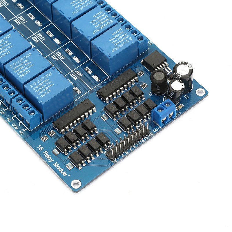 16-channel 12V Relay Module Interface Control Board with Optocoupler Protection