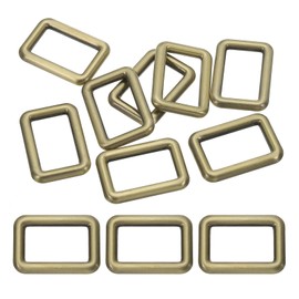 PATIKIL Flat Metal Rectangle Rings 1-1/2" / 38mm, 8 Pcs Square Loop Webbing Belt Buckle for Strap Keeper Leathercraft Bag Belt DIY Purse Making, Bronze