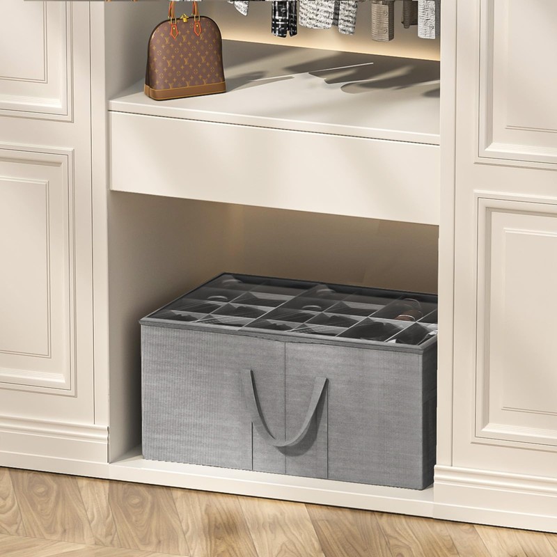 Aokeyee Shoe Organizer for Closet, 2 Pack Large Shoe Storage