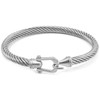 Gleamart Silver Cable Bracelet for Women Stainless Steel Twisted Bangle
