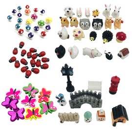 Cayway 133 PCS Fairy Garden Accessories, Fairy Garden Kit, Fairy Garden Animals, Micro Landscape Ornaments for DIY Home Garden Yard Lawn Ornaments