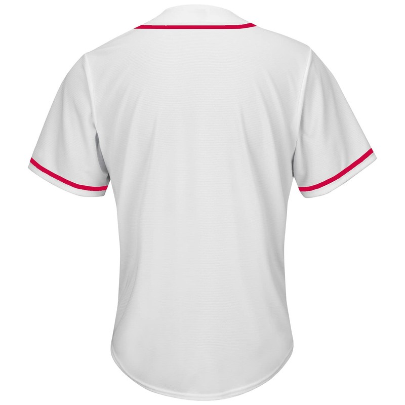 Pullonsy Mens White Plain Baseball Jersey Button Up Mesh Cool
