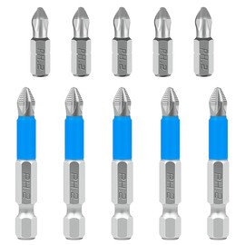 Qrity Magnetic Phillips Screwdriver Bit Set 1/4 Inch Hex Shank Phillips Head Drive Bit Cross Slot Screw Driver Power Drill Bit 5 pcs PH2 x 25mm, 5 pcs PH2 x 50mm