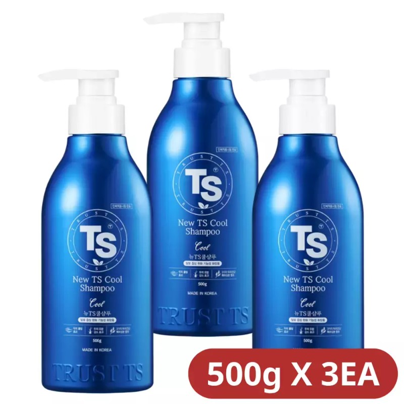 뉴TS 쿨샴푸 500g X 3EA + 소분 파우치 New TS