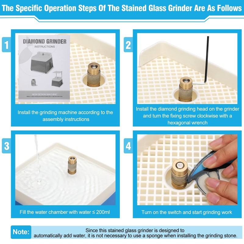 Stained Glass Grinder,4200r/min Mini DIY Grinding Tool, 110V 65W Portable