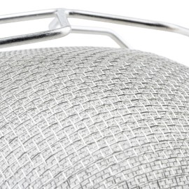 Winco 12" Double Mesh Strainer, Reinforced, Round Hdl, Nickle Plated