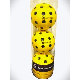Acex Pro Sport Quiet Foam Pickleball Practice Balls (Pack of 3) – High-Visibility Yellow, Noise-Reducing Soft Foam Design for Indoor & Outdoor Training, Durable & Lightweight for All Skill Levels