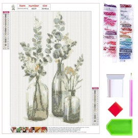 Rixotix Diamond Painting, 5D Diamond Painting for Adults with Diamond Painting Accessories, Painting Flowers Craft Set, Diamond Painting Set, Flower Full Drill Gift for Home Wall Decor (30 x 40 cm)