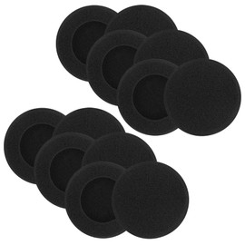 Ear Cushions Soft Foam Covers 60mm - 2.4" inch Diameter Replacement Sponge Cover Earpads for Most Standard Size Office Telephone Headsets, Headphones (Black) 12 Pack