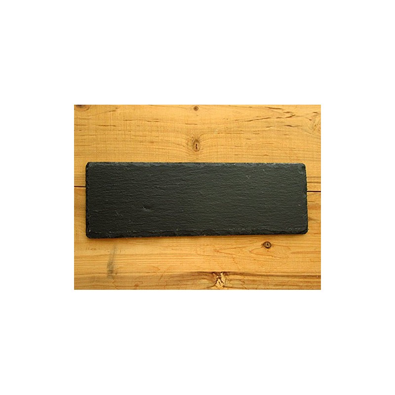 Slate Plate 30 cm Length Corner Slim [Rectangular Black Dinnerware Stone