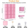 AWTATOS 12 Cube Storage Organizer, Closet Organizers Storage Shelves, Pink