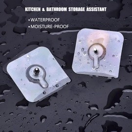 MIXNEX Strong Adhesive Screw Stickers，Damage Free Hanging Hooks – Perfect for Christmas Decorations, Wall Hanging, Bathroom Storage, Kitchen, No Drilling, No Damage Wall Hooks, 12 Pcs