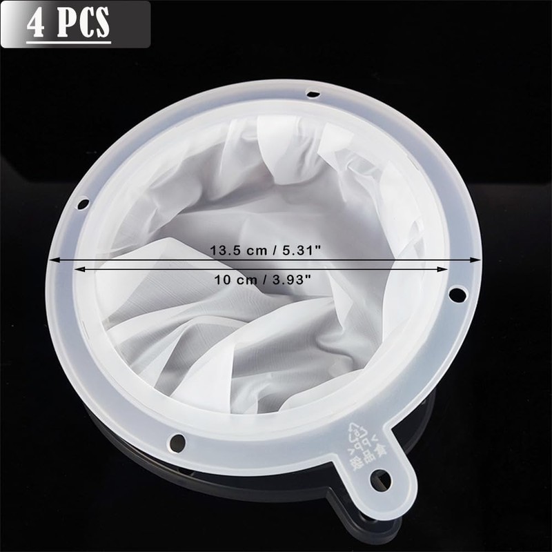 4Pcs 200 Mesh Filter Milk Strainer Nylon Mesh Strainer Fine