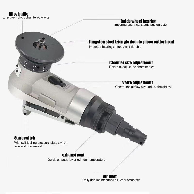 Pneumatic Chamfering Machine 45 Degrees HandHeld Mini Edge Trimming Air