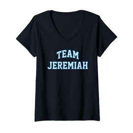 Womens Team Jeremiah Cute Rivalry Graphic Coastal Style V-Neck T-Shirt