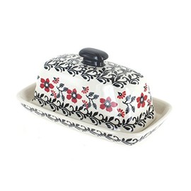 Blue Rose Polish Pottery Scarlett Ivy Butter Dish