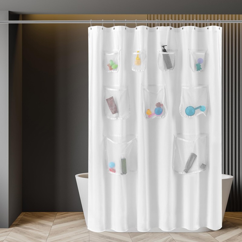 N&Y HOME Water Repellent Fabric Shower Curtain or Liner with