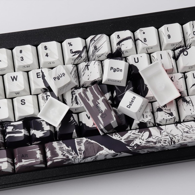 PBT Keycaps 131 Keys Sunset Keycaps, Double Shot Shine Through