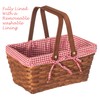Double Handle Woodchip Basket with Red Liner - Perfect as
