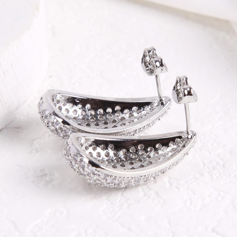 Guptue gold plated cubic zircon earrings eardrop ball stud fashion
