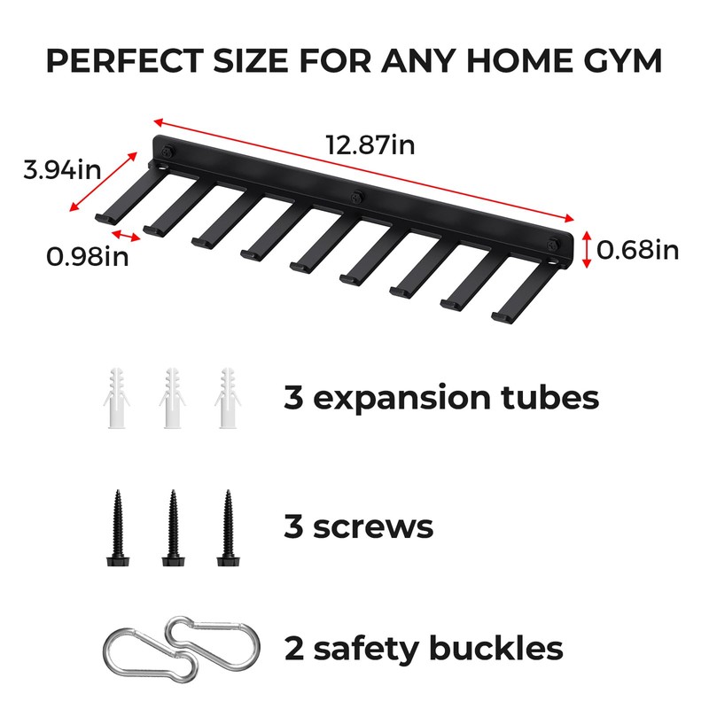 Home Gym Equipment Storage Rack Wall Mount,Cable Attachments,Lifting Belts