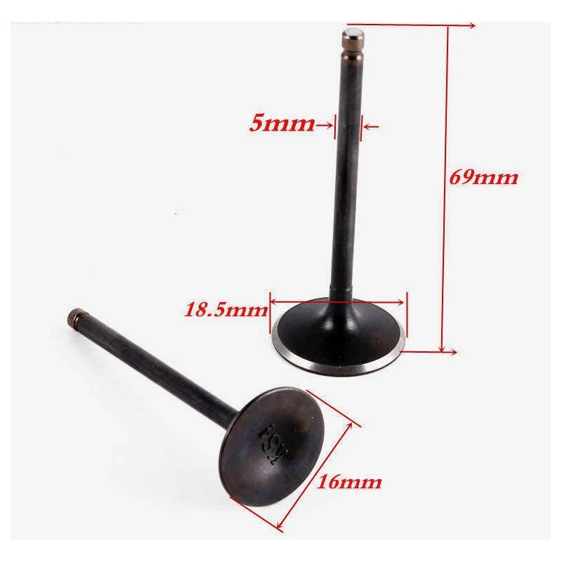GY6 STORE 69mm INTAKE EXHAUST VALVE SET 50cc 60cc 80cc