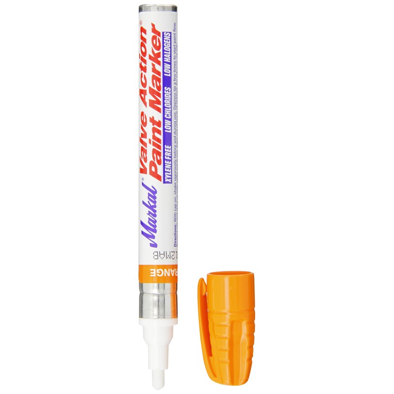 LACO Markal 96824 VALVE ACTION Industrial Marker, Orange