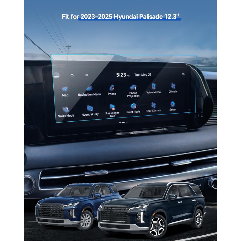 LANTU 7PCS Car Screen Protector for Hyundai Palisade SE, SEL,